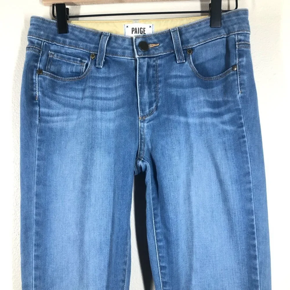 Paige Skyline Skinny Jeans Halstead Light Wash Stretch Denim Size 28